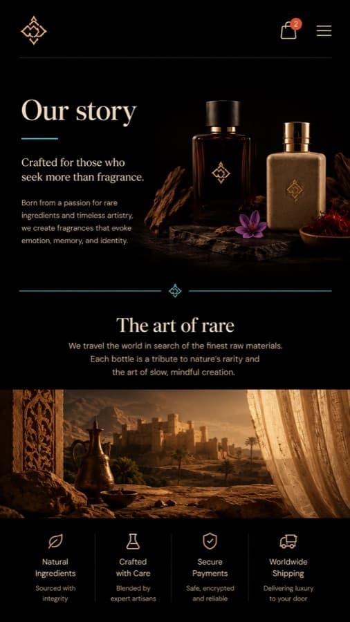 Brand Websites — mobile screen 2 from a Webko concept build