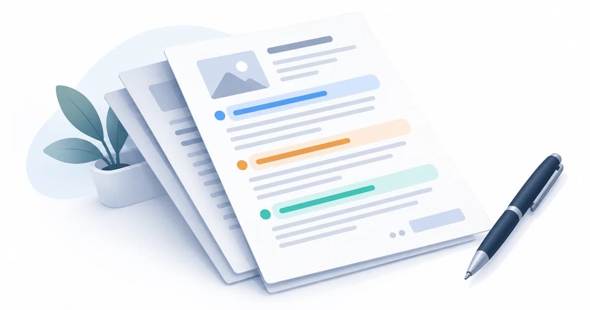 Illustration of a website design contract being reviewed with key clauses highlighted